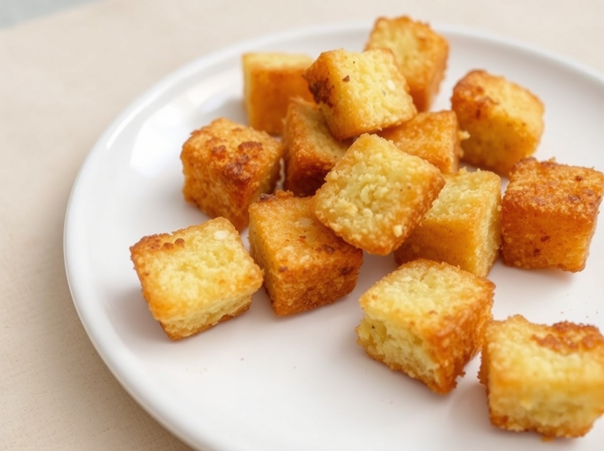 Köstliche, knusprige Croutons, die in der Airfryer zubereitet werden für den perfekten Biss.