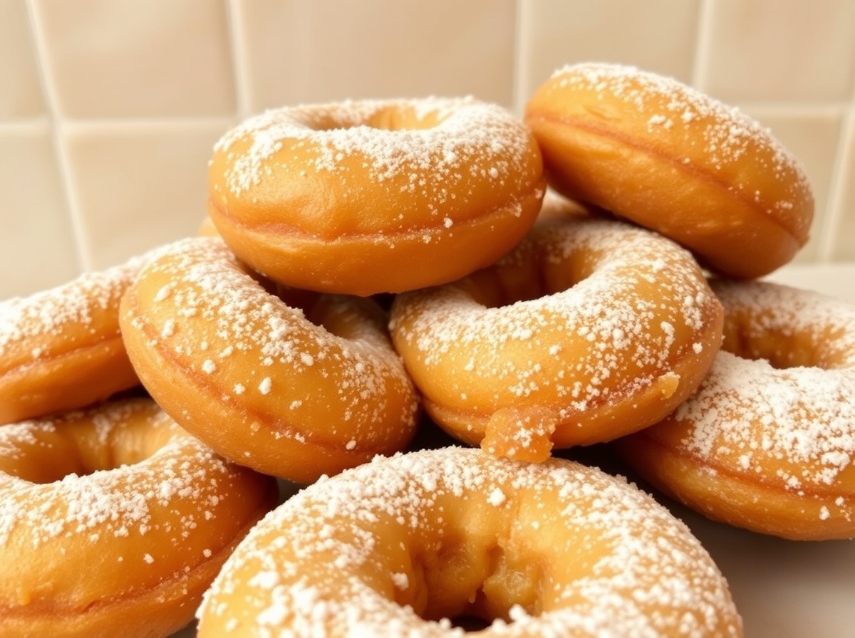 Leckere, fluffige Donuts, perfekt zubereitet in der Heißluftfritteuse, für die süßen Momente im Leben.