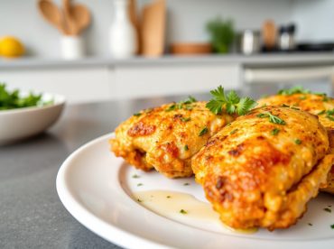 Leckere Hähnchenschenkel, perfekt zubereitet im Airfryer für einen knusprigen Genuss.
