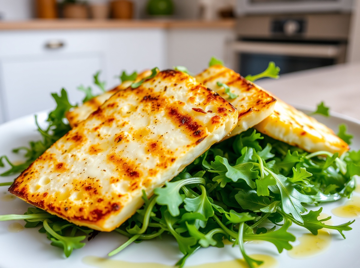 Köstlicher Halloumi im Airfryer, perfekt knusprig und goldbraun.