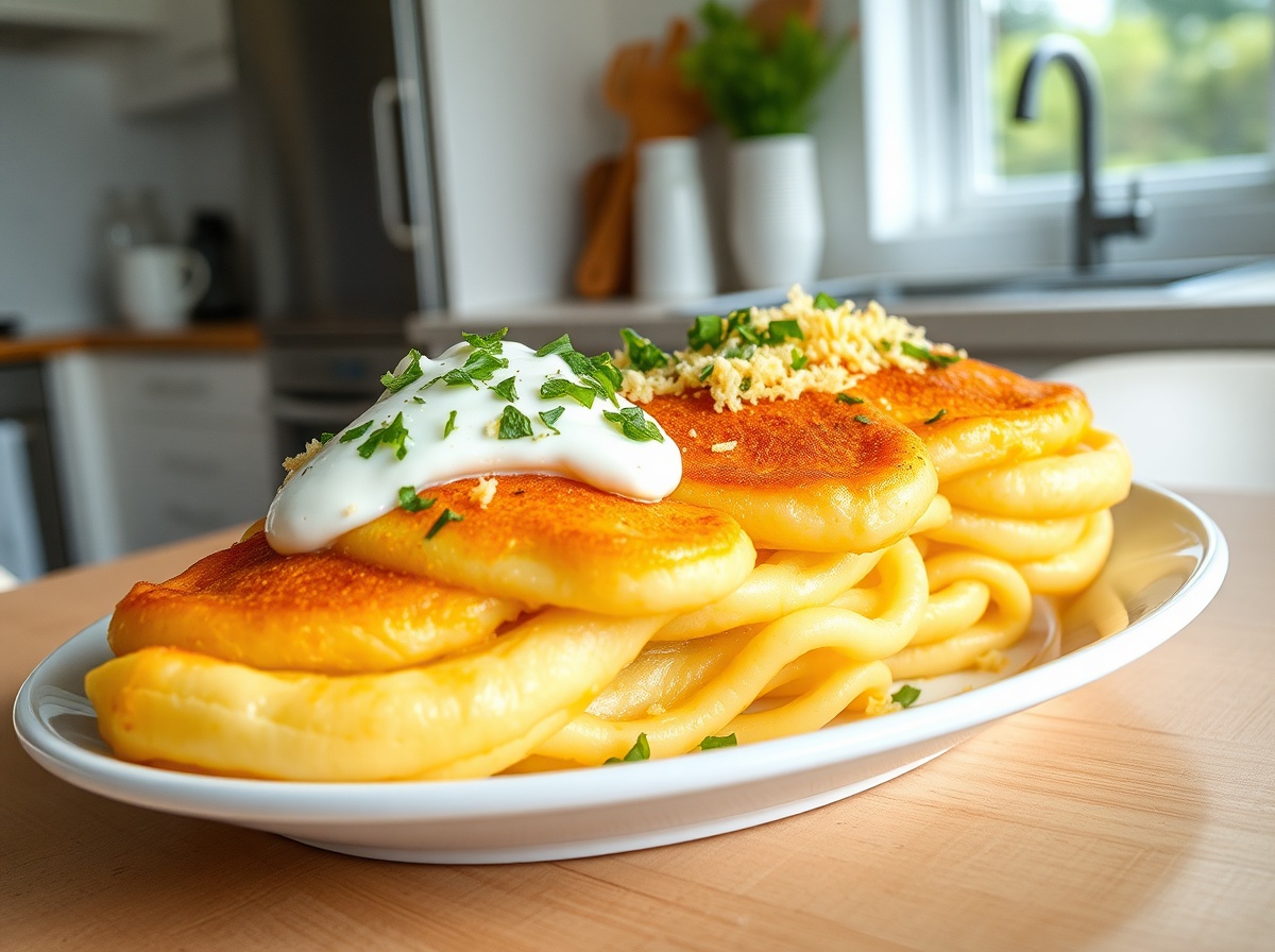 Leckere, frisch gebackene Langos im Airfryer für knusprigen Genuss.