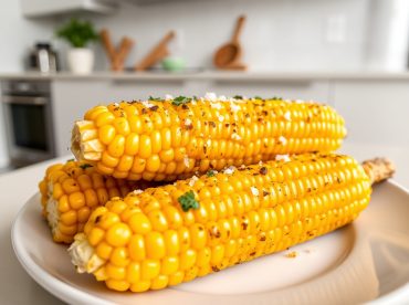 Delicious golden corn on the cob cooked to perfection in the Airfryer.