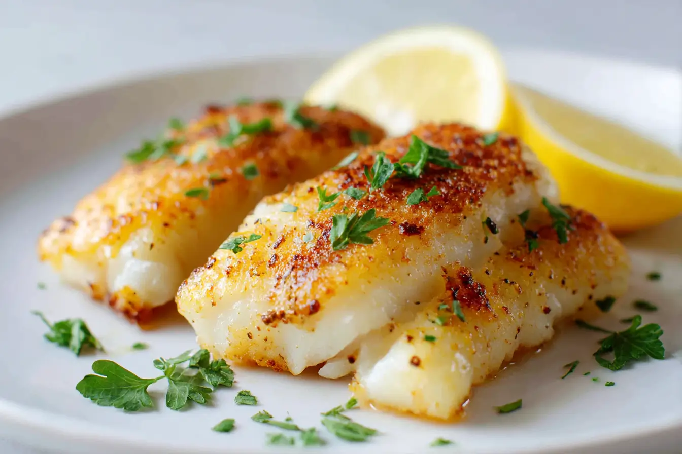 Zarter Alaska-Seelachs, perfekt zubereitet im Airfryer für eine gesunde Mahlzeit.