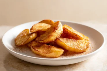 Leckerer Apfel im Airfryer, perfekt zubereitet für einen gesunden Snack.