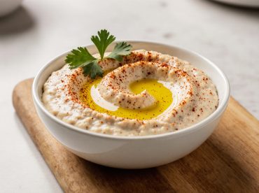 Delicious Baba Ganoush, perfekt zubereitet im Airfryer für einen rauchigen Geschmack.