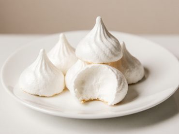 Leckere, luftige Baiser, die perfekt in der Heißluftfritteuse zubereitet wurden.