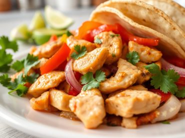Saftige Chicken Fajita mit knackigem Gemüse, perfekt zubereitet im Airfryer.