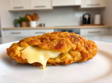 Leckeres Cordon Bleu, perfekt zubereitet im Airfryer mit dem knusprigen Außen und saftigem Inneren.