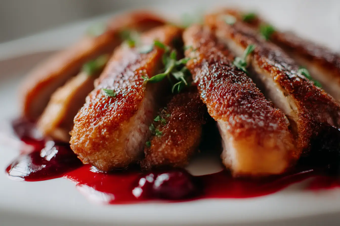 Zarte Ente im Airfryer, perfekt knusprig gebraten mit aromatischen Gewürzen.