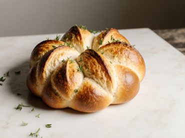 Leckeres Fächerbaguette im Airfryer, knusprig und aromatisch zubereitet.