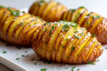 Knusprige Fächerkartoffeln, perfekt zubereitet im Airfryer für ein köstliches Abendessen.