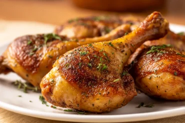 Zarte Gänsekeulen, knusprig zubereitet im Airfryer für besten Genuss.
