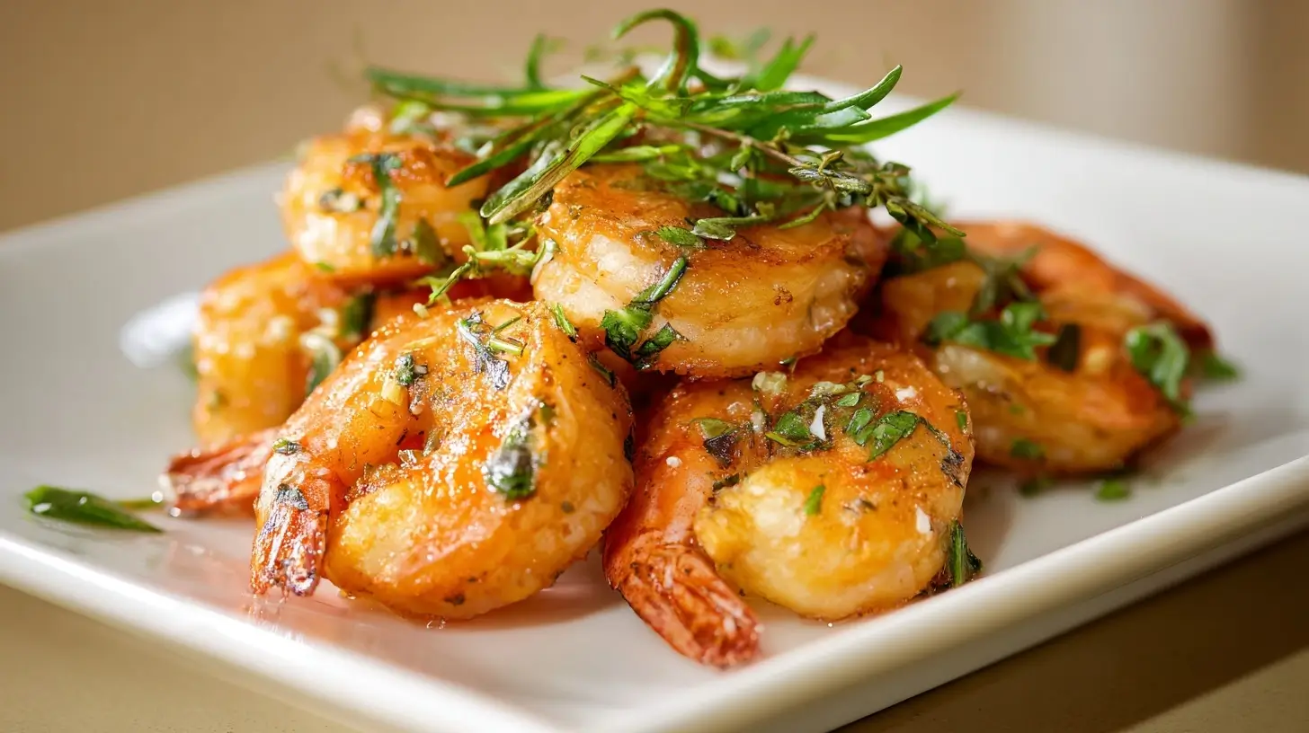 Köstliche Garnelen, perfekt zubereitet im Airfryer für ein gesundes und schmackhaftes Gericht.