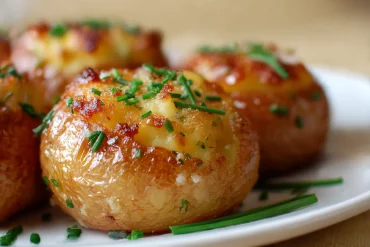 Leckere gefüllte Kartoffeln, frisch zubereitet im Airfryer für den perfekten Genuss.