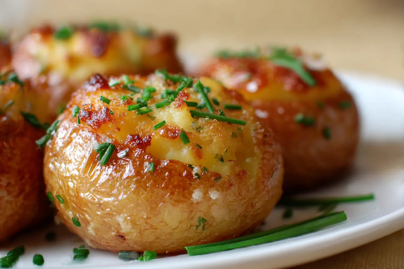 Leckere gefüllte Kartoffeln, frisch zubereitet im Airfryer für den perfekten Genuss.