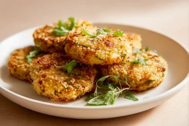 Leckere Gemüse-Medaillons, die im Airfryer perfekt knusprig gebacken sind.