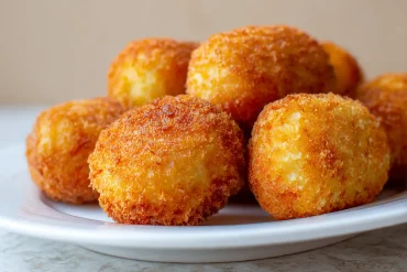 Goldene Kartoffelkroketten, perfekt zubereitet in der Heißluftfritteuse für knusprigen Genuss.