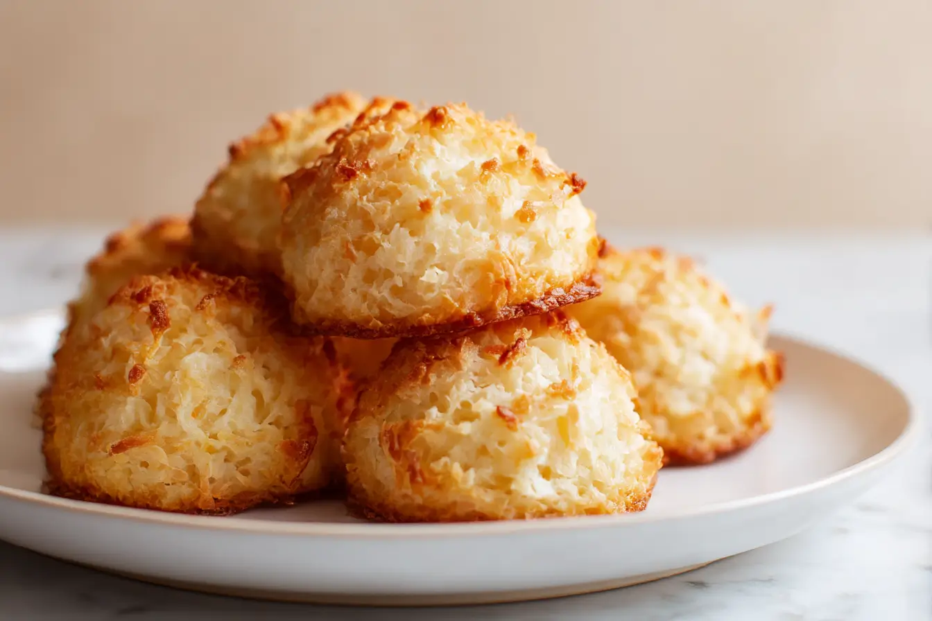 Leckere, knusprige Kokosmakronen perfekt zubereitet im Airfryer.