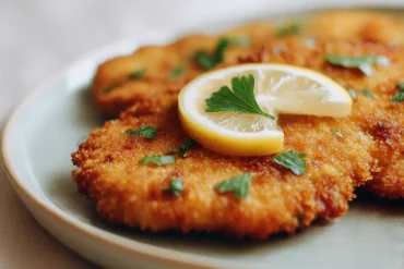 Köstliches Schnitzel, perfekt zubereitet in der Heißluftfritteuse für einen knusprigen Genuss.