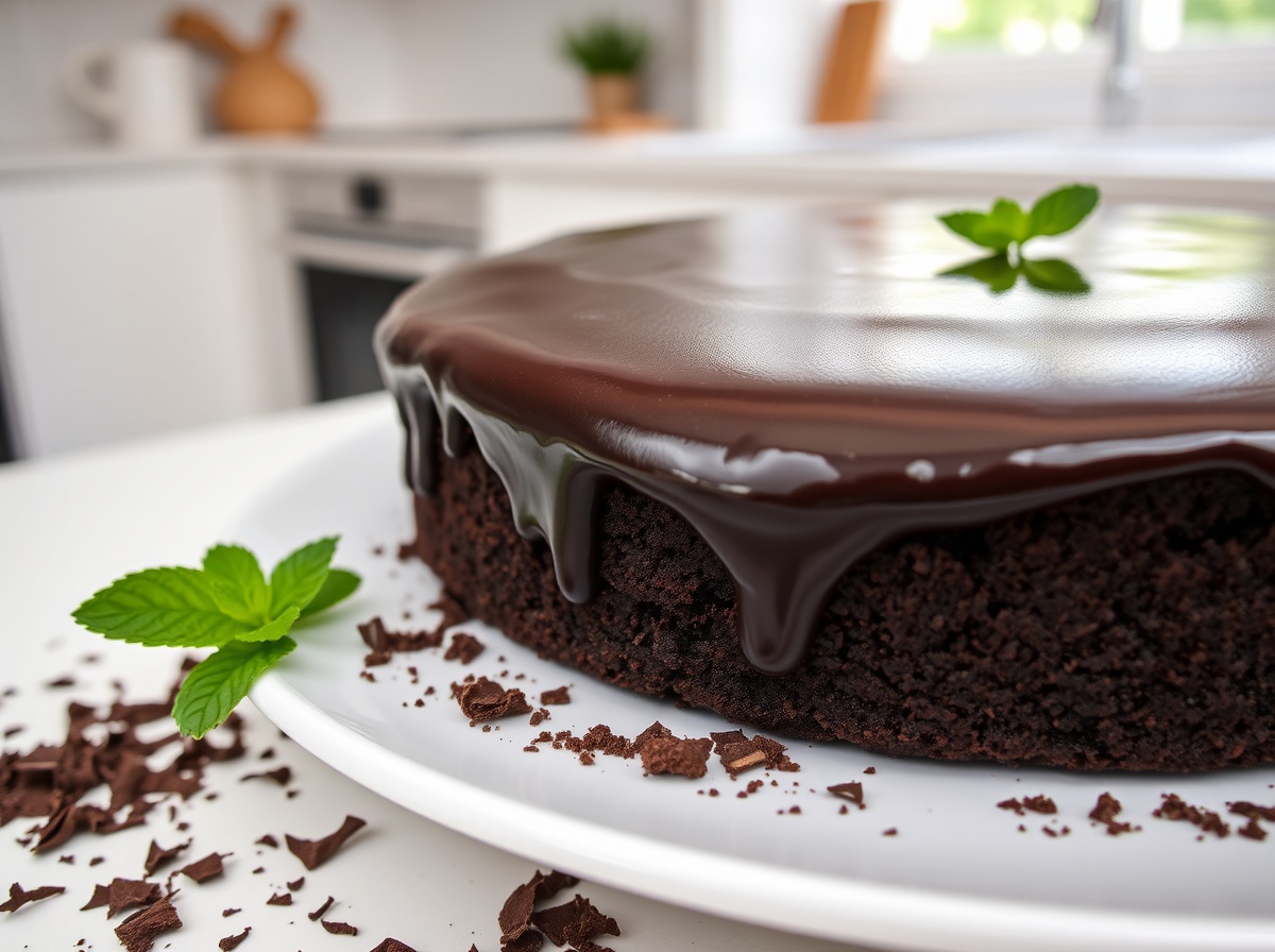 Saftiger Schokoladenkuchen, perfekt zubereitet im Airfryer für den süßen Genuss.