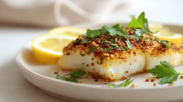 Zartes Fischfilet, perfekt zubereitet im Airfryer für eine gesunde Mahlzeit.