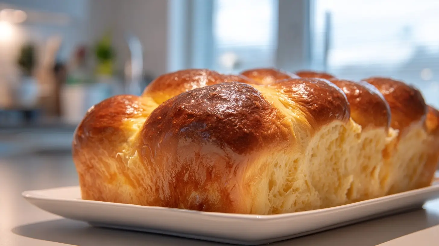 Leckere fluffige Brioche mit goldbrauner Kruste, einfach im Airfryer zubereitet.
