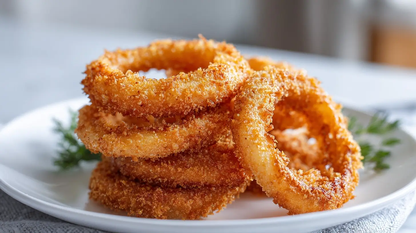 Knusprige frittierte Zwiebel im Airfryer für den perfekten Snack.