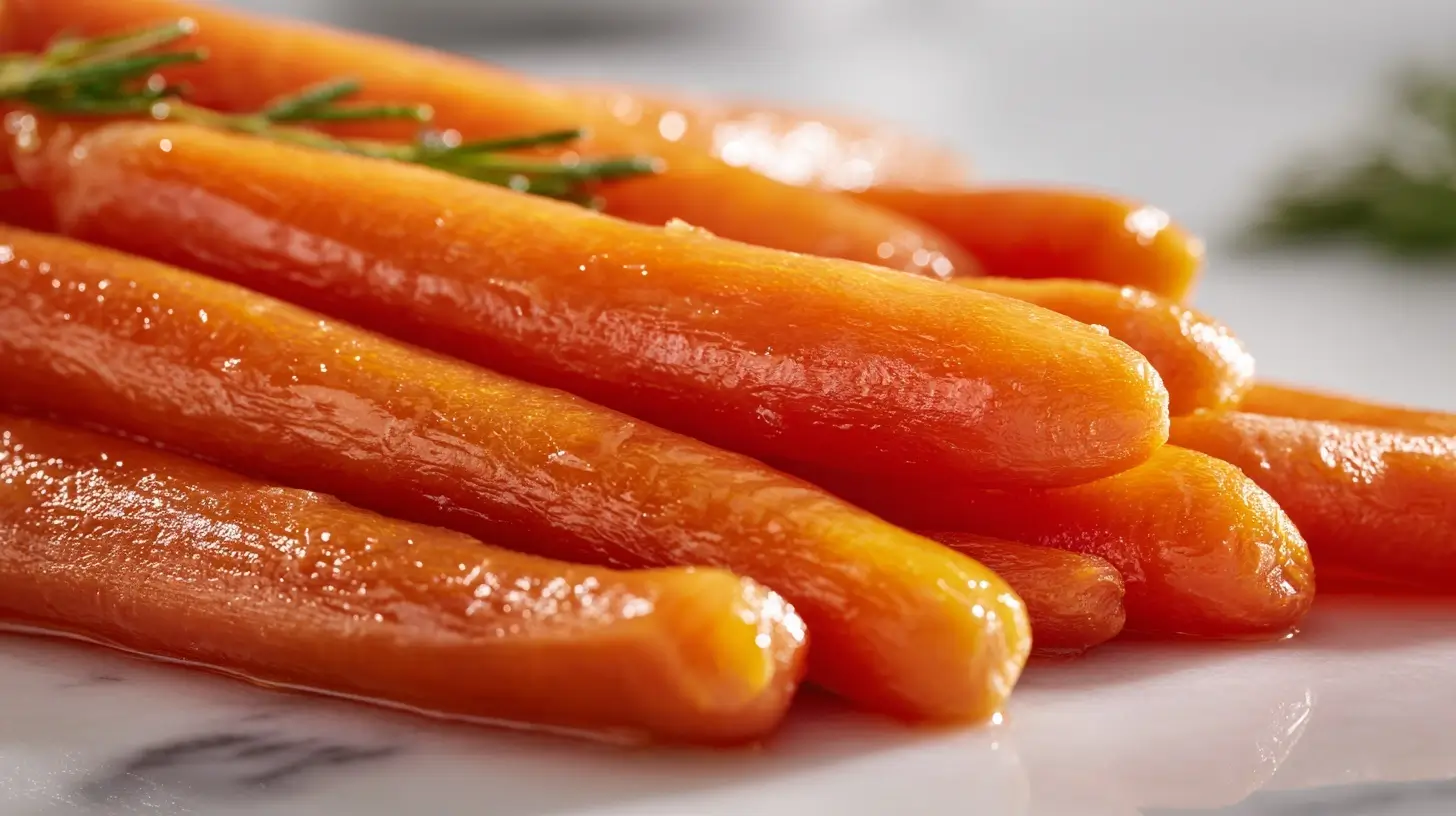 Leckere glasierte Möhren, perfekt zubereitet in der Heißluftfritteuse für eine gesunde Beilage.