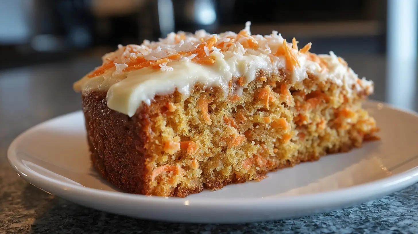 Saftiger Karottenkuchen im Airfryer mit köstlichem Frosting.