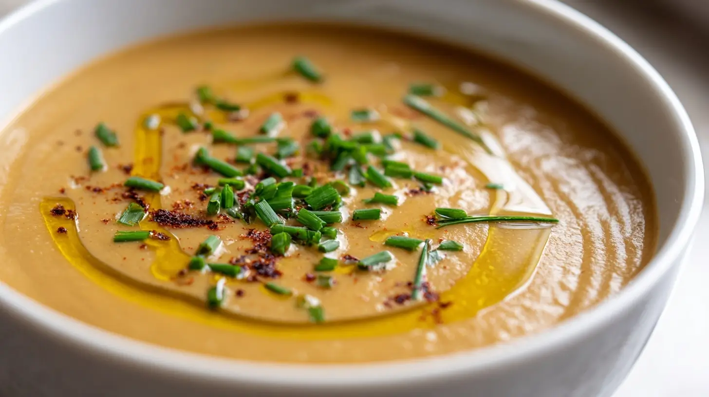 Delicious Kastanien-Suppe, perfekt zubereitet im Airfryer für ein nussiges Geschmackserlebnis.