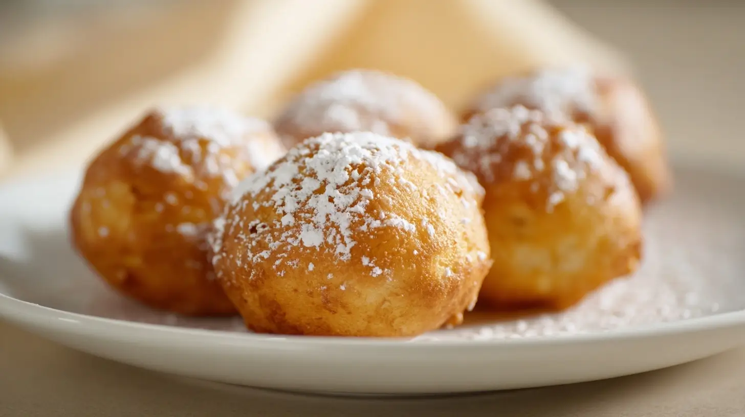 Leckere Quarkbällchen ohne Apfel, perfekt zubereitet in der Heißluftfritteuse.