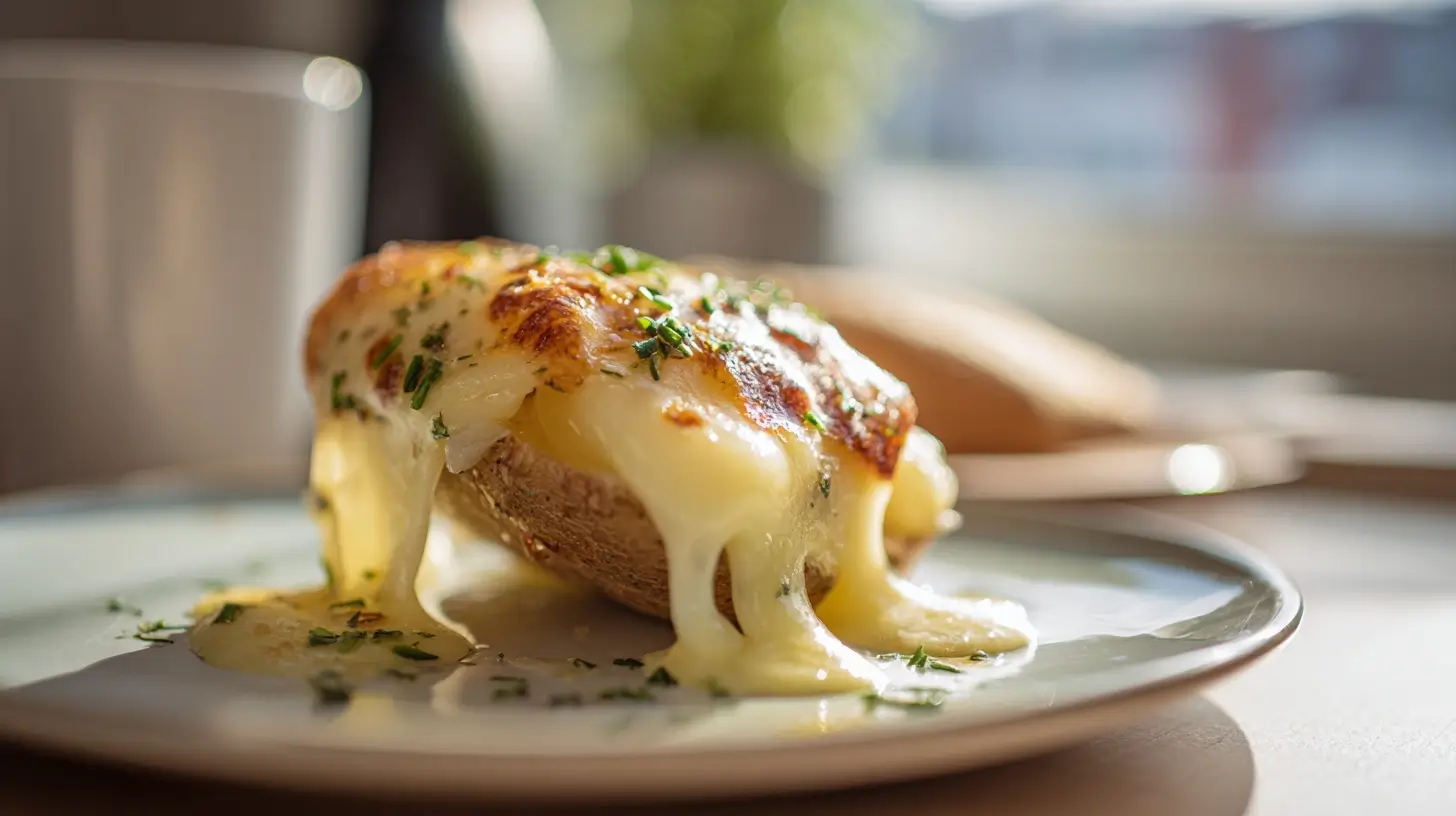 Lecker geschmolzener Raclette-Käse im Airfryer, ideal für gesellige Abende.