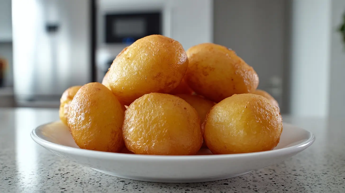 Leckere kleine Marzipankartoffeln, perfekt für Silvester, frisch zubereitet im Airfryer.