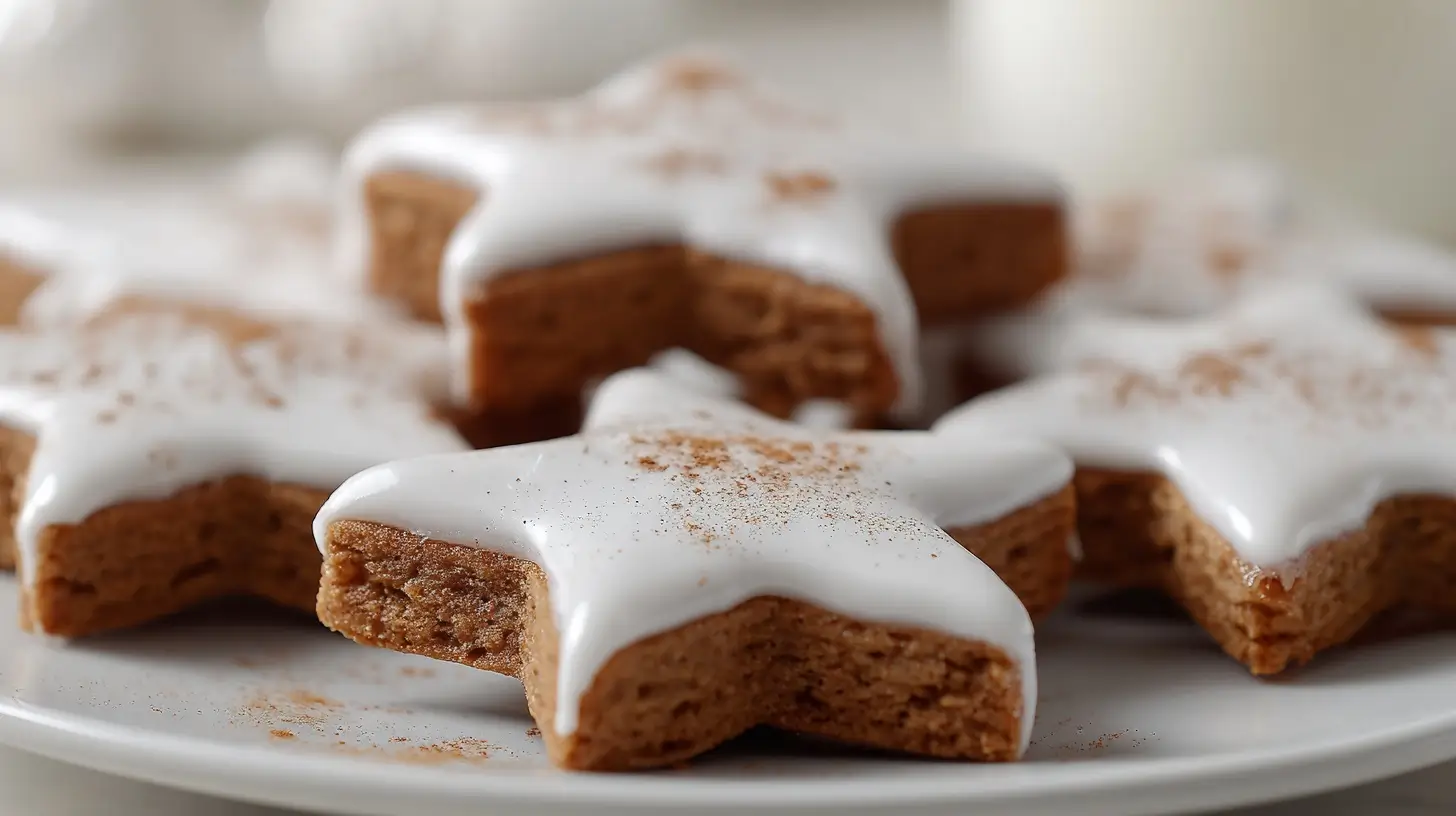 Leckere Zimtsterne, die perfekt im Heißluftfritteuse gebacken wurden.