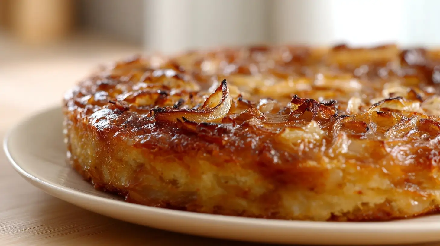 Herzhafter Zwiebelkuchen, perfekt zubereitet im Airfryer mit knusprigem Teig und aromatischen Zwiebeln.