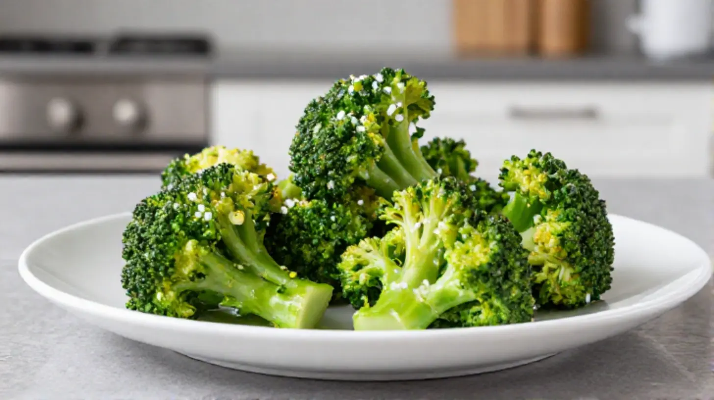 Köstlicher Brokkoli, knusprig zubereitet im Airfryer für ein gesundes Gericht.