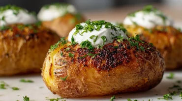 Leckere Folienkartoffeln, perfekt zubereitet im Airfryer für einen schnellen Snack.