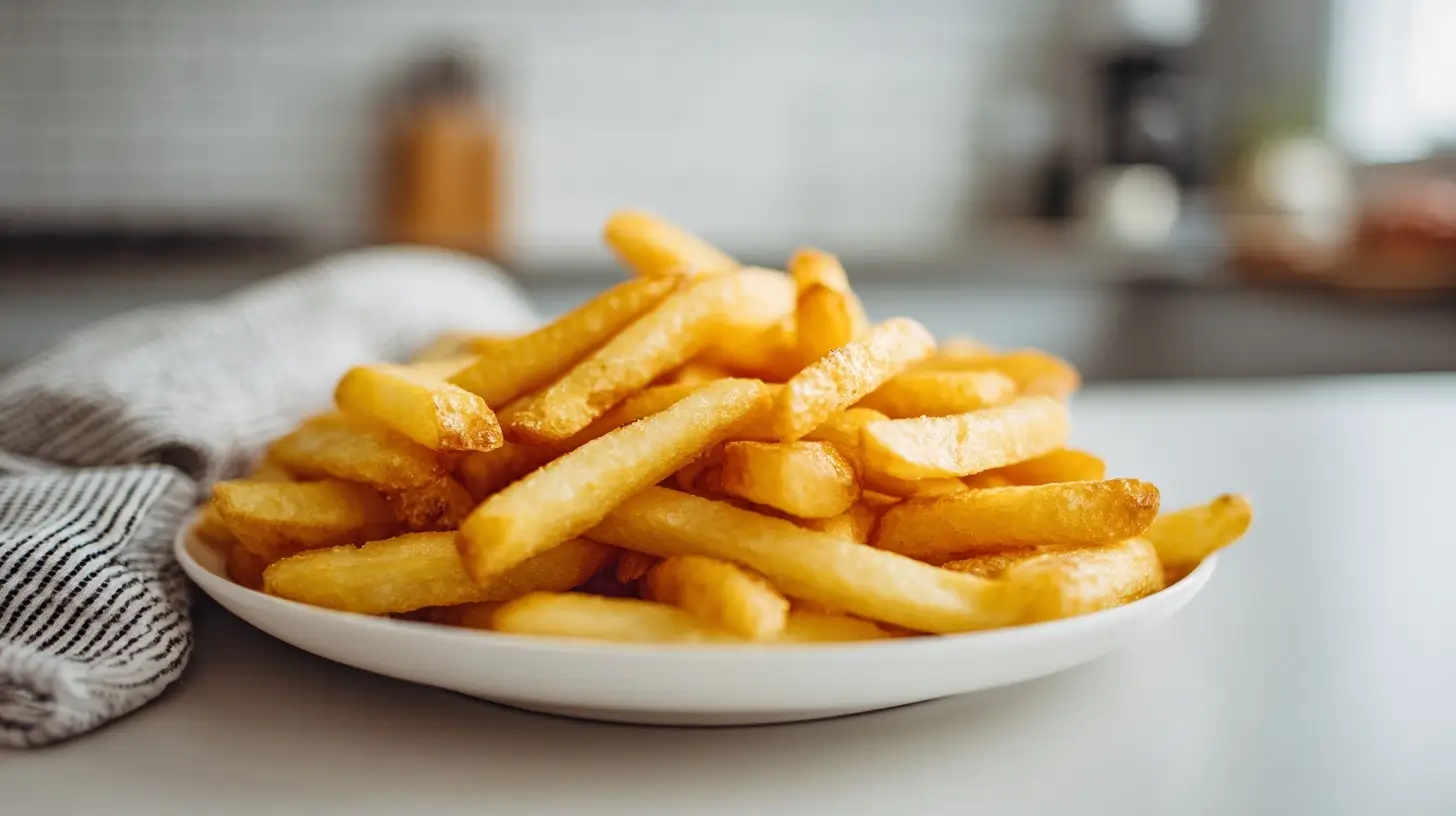 Köstliche, knusprige Pommes Frites, perfekt zubereitet im Airfryer.