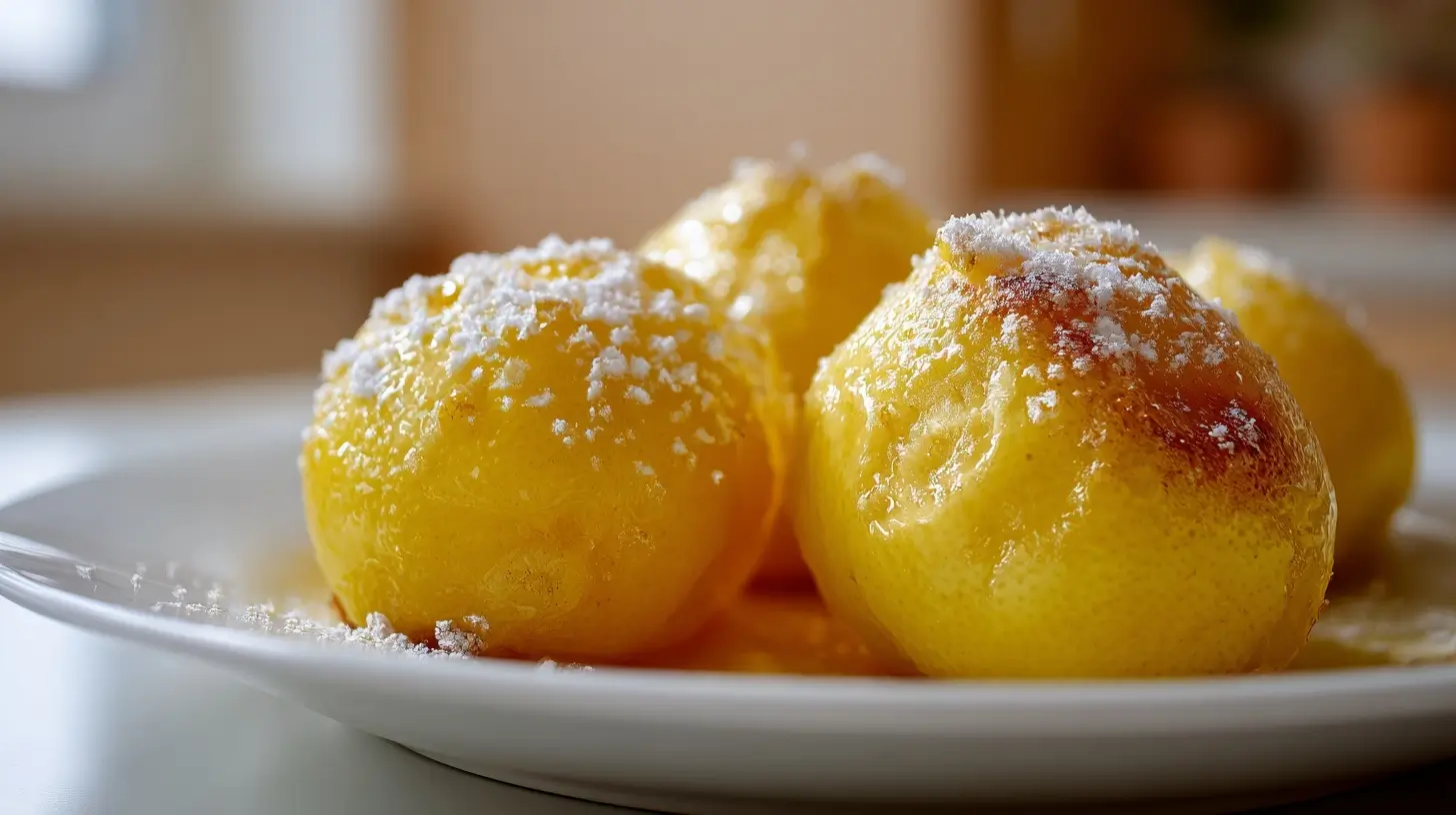 Lecker gebackene Zitronen im Airfryer, ideal für eine frische Nachspeise.