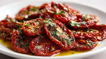 Leckere und aromatische getrocknete Tomaten, perfekt zubereitet in der Heißluftfritteuse.