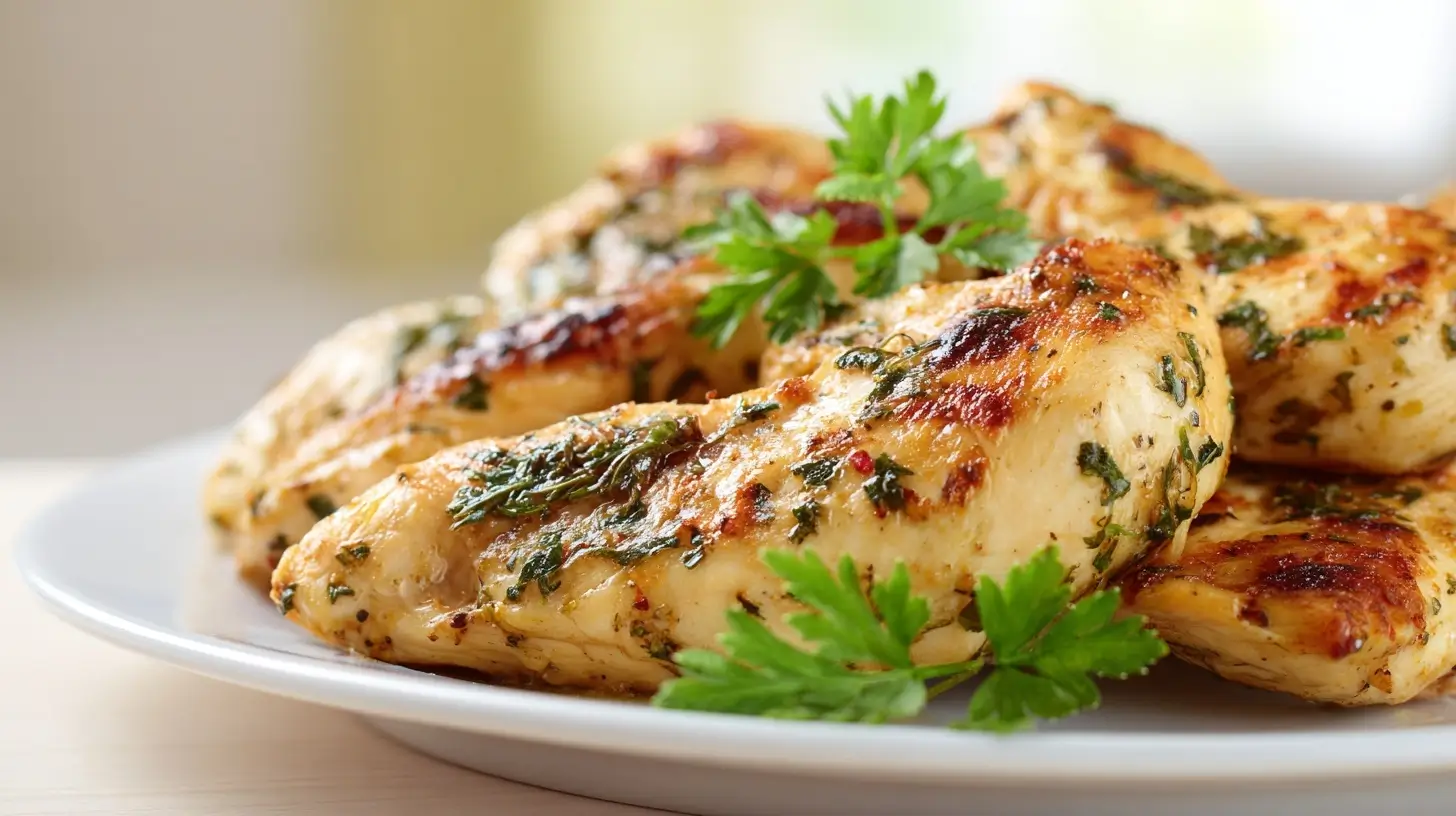 Saftiges Hähncheninnenfilet, perfekt im Airfryer zubereitet für ein schnelles und gesundes Abendessen.