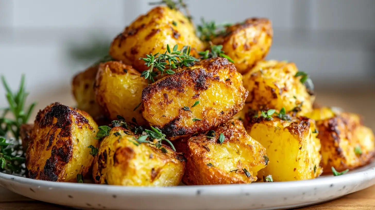 Goldene, knusprige Kartoffeln, die perfekt im Airfryer zubereitet wurden.