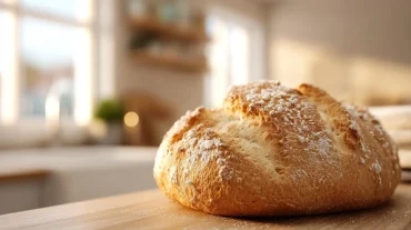 Frisches, knuspriges Brot, das im Airfryer perfekt gebacken wurde.