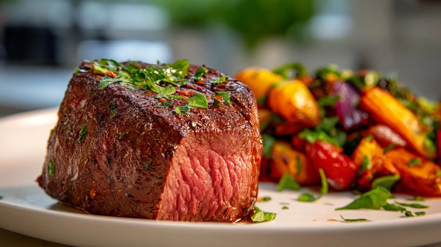 Saftiges Rinderfilet, perfekt zubereitet im Airfryer für ein köstliches Geschmackserlebnis.
