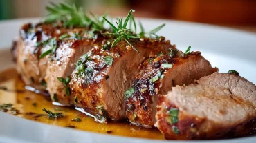 Saftiges Schweinefilet am Stück, zubereitet im Airfryer für ein perfektes Aroma.