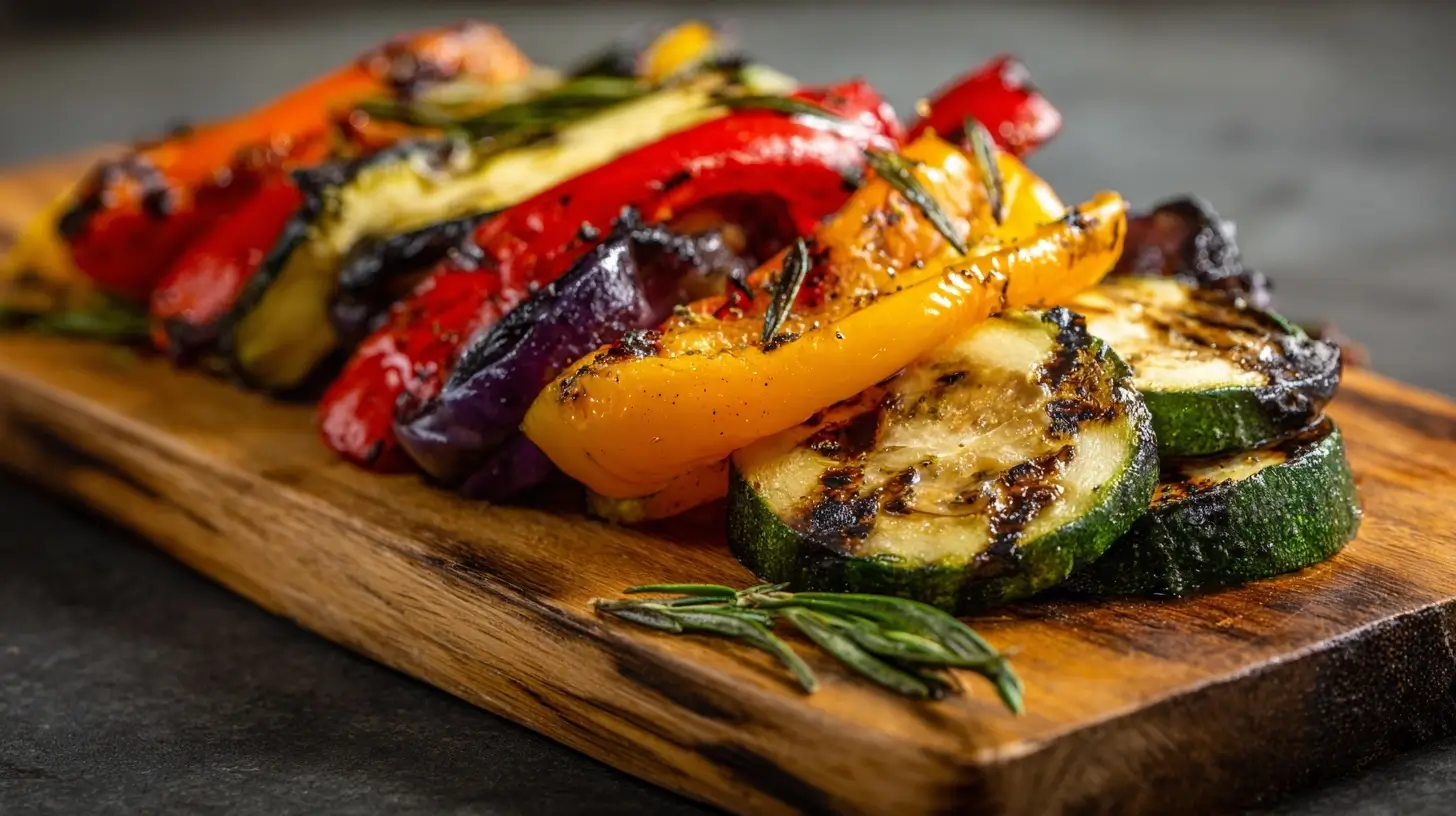 Leckeres Grillgemüse, perfekt zubereitet im Airfryer für gesunde Mahlzeiten.