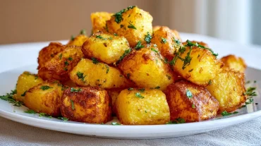 Köstliche, knusprige Kartoffelwürfel, perfekt zubereitet im Airfryer.