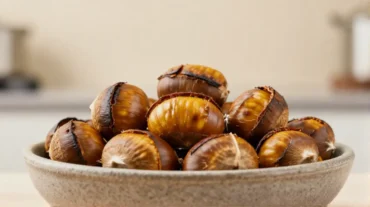 Würzige, knusprige Kestane, perfekt zubereitet im Airfryer für ein köstliches Aroma.