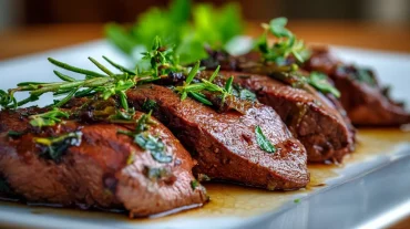 Saftige Leber, perfekt zubereitet im Airfryer für ein schmackhaftes Gericht.