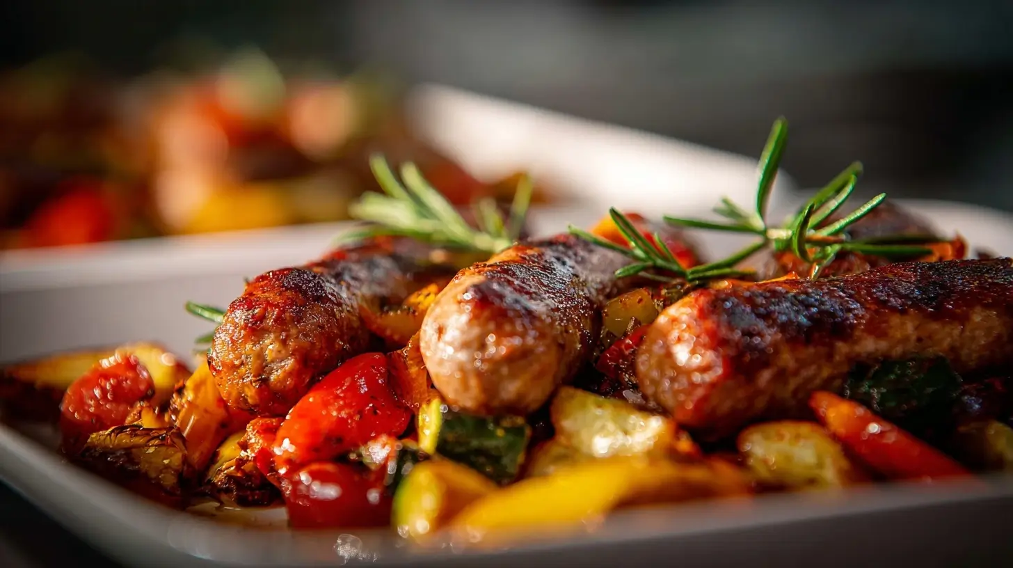 Leckere Merguez-Würste, perfekt zubereitet im Airfryer für ein schnelles und köstliches Essen.